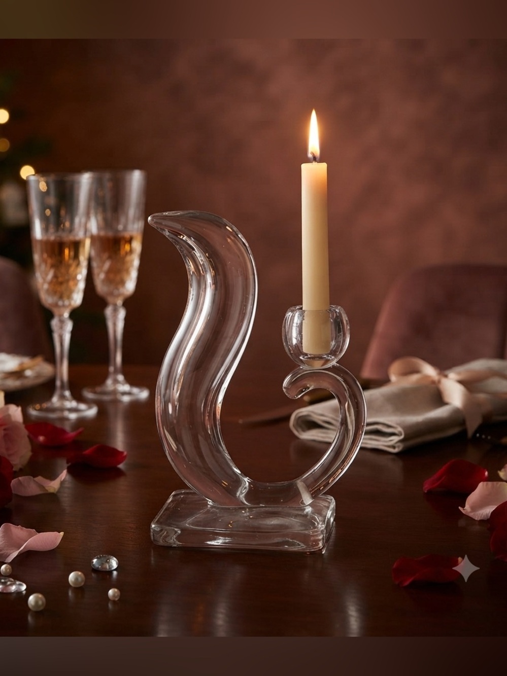 Vntg New Martinsville or Viking Glass "Squirrel Tail" (also known as "Flame")